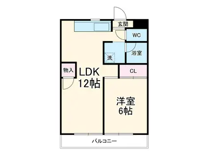 ヒルズMY(1LDK/4階)の間取り写真