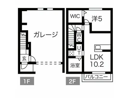 THE GARAGE(1LDK/1階)の間取り写真
