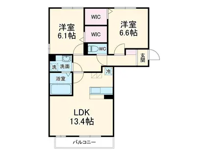 サウススクエア 3番館(2LDK/1階)の間取り写真