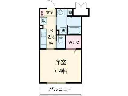 クリオ ラモード学芸大学Ⅱ(1K/2階)の間取り写真