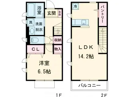 フォンテーヌ祖師谷(1LDK)の間取り写真
