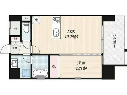 ALZA KITAHORIE(1LDK/5階)の間取り写真