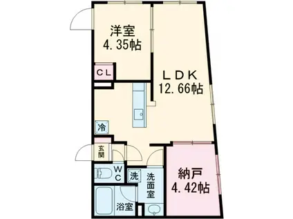 STRIPES 用賀Ⅱ(1SLDK/3階)の間取り写真