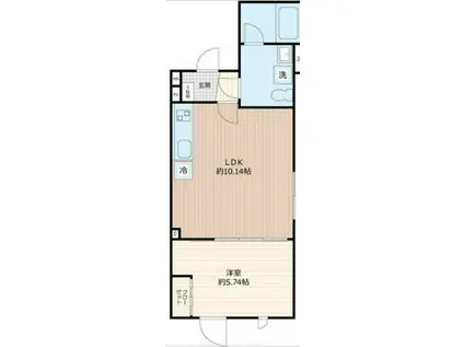 STRIPES 用賀Ⅱ(1LDK/1階)の間取り写真