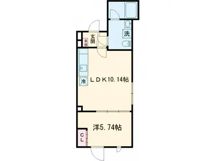 STRIPES 用賀Ⅱ(1LDK/4階)の間取り写真