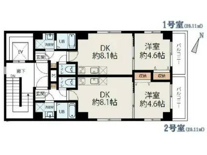 コネクトパークヒルズ神明町(1LDK/5階)の間取り写真