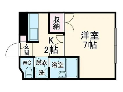 ベルメゾン勝栄(1K/2階)の間取り写真