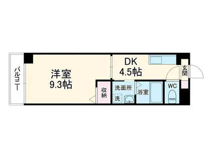 オアゾ名西(1DK/1階)の間取り写真