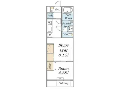 リブリ・葛飾区西亀有二丁目(1LDK/1階)の間取り写真