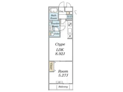 リブリ・葛飾区西亀有二丁目(1LDK/1階)の間取り写真