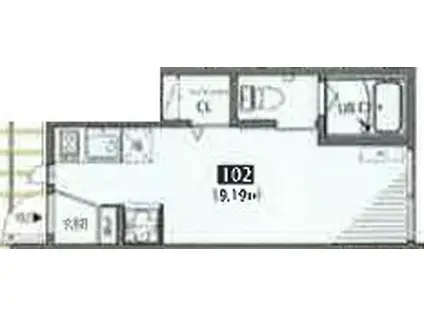 リーフテラス仙川(ワンルーム/1階)の間取り写真