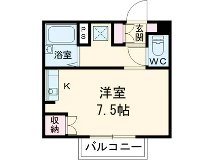 七宝六反田ハウス(ワンルーム/1階)の間取り写真