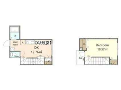 プラチナフォルム堀切菖蒲園(1DK/2階)の間取り写真