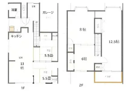 東海道本線 西岐阜駅 徒歩26分 2階建 築49年(5LDK)の間取り写真