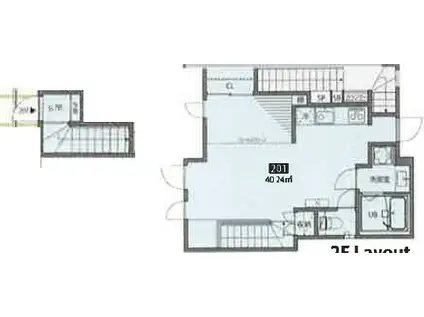 リーフテラス仙川(ワンルーム/2階)の間取り写真