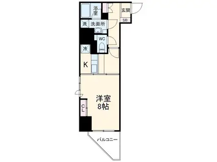 POWERHOUSE THE RESIDENCE(1DK/4階)の間取り写真