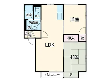 クレール美郷(2LDK/2階)の間取り写真