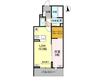 草加市氷川町PJⅣ A(1LDK/3階)の間取り写真