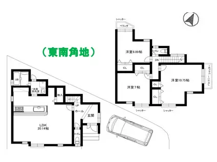 阪急電鉄京都線 西山天王山駅 徒歩21分 2階建 築1年(3LDK)の間取り写真