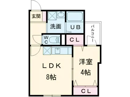 EIJU富士見台駅前(1LDK/1階)の間取り写真
