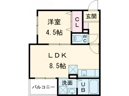 EIJU富士見台駅前(1LDK/1階)の間取り写真