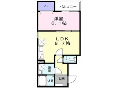 EIJU富士見台駅前(1LDK/2階)の間取り写真