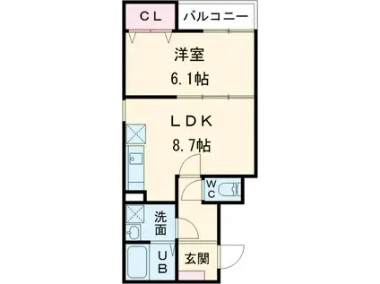 EIJU富士見台駅前(1LDK/3階)の間取り写真