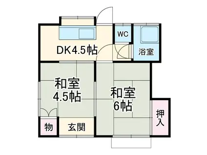ハイツ小田2号(2K/2階)の間取り写真
