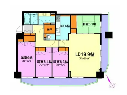 スカイスクエア川口(4LDK/24階)の間取り写真