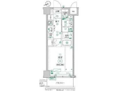 レアライズ立川AZ(1K/4階)の間取り写真