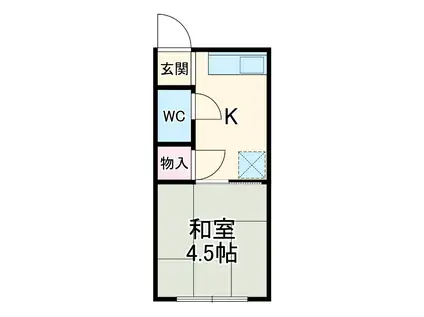 真弓ビル(1K/2階)の間取り写真