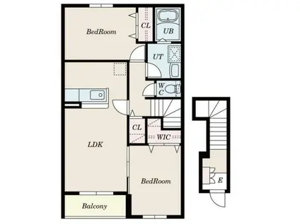 ヴェルデュール(2LDK/1階)の間取り写真