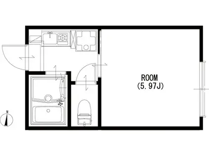 ブンカ北千住(1K/2階)の間取り写真