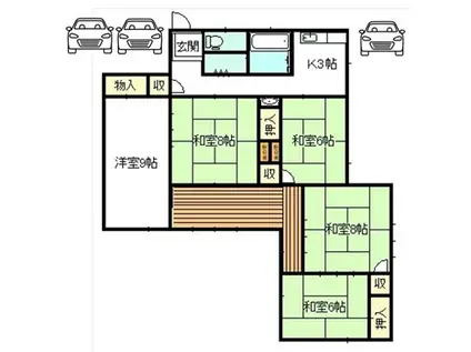 養老鉄道 揖斐駅 徒歩46分 1階建 築52年(5DK)の間取り写真