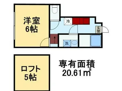 HAPPY TOWN(1K/1階)の間取り写真