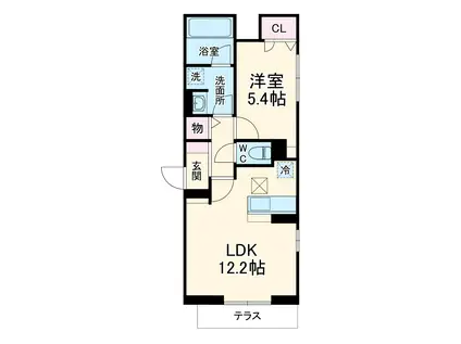 DーZEPHYR(1LDK/2階)の間取り写真