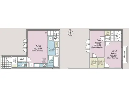 オルキデ蘆花公園壱番館(2LDK/1階)の間取り写真