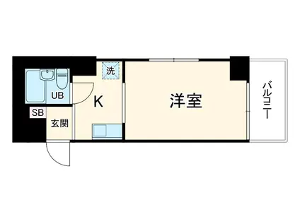 ライオンズマンション横浜長者町南(ワンルーム/8階)の間取り写真