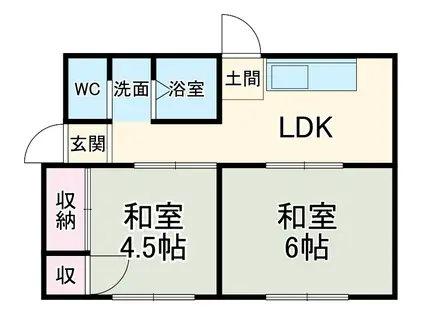 遠州鉄道 第一通り駅 徒歩32分 1階建 築53年(2DK)の間取り写真