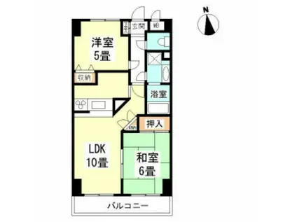 ハートランドビル(2LDK/4階)の間取り写真