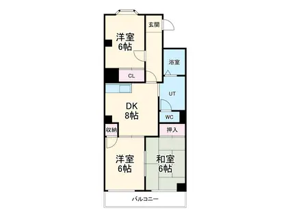 メゾンドキャッスル(3DK/3階)の間取り写真