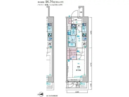 セジョリ池袋本町(1K/3階)の間取り写真