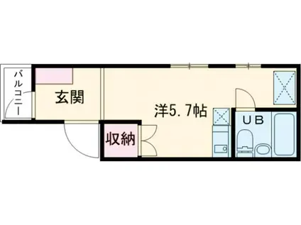 MIZUKI HOME(ワンルーム/2階)の間取り写真