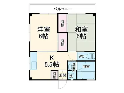 田沼ビル(2K/4階)の間取り写真