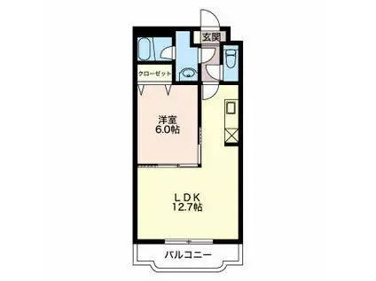 ヴィラKAN(1LDK/3階)の間取り写真