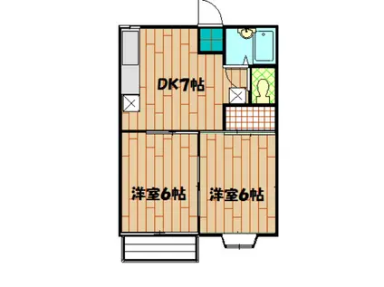 グランドビュー立野台(2DK/2階)の間取り写真