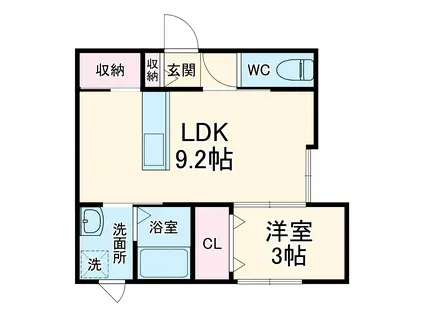 KOS NOGINOMORI(1LDK/2階)の間取り写真