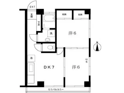 サン・レルム(2DK/2階)の間取り写真
