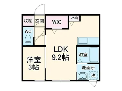 KOS NOGINOMORI(1LDK/2階)の間取り写真