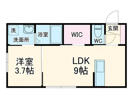 KOS NOGINOMORI(1LDK/2階)の間取り写真